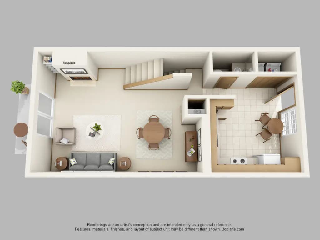 undefined apartments for rent - image - Gables_Carlyle_2x2and-half_TH_1st_Floor-3D-for-Web-1024x768.jpg